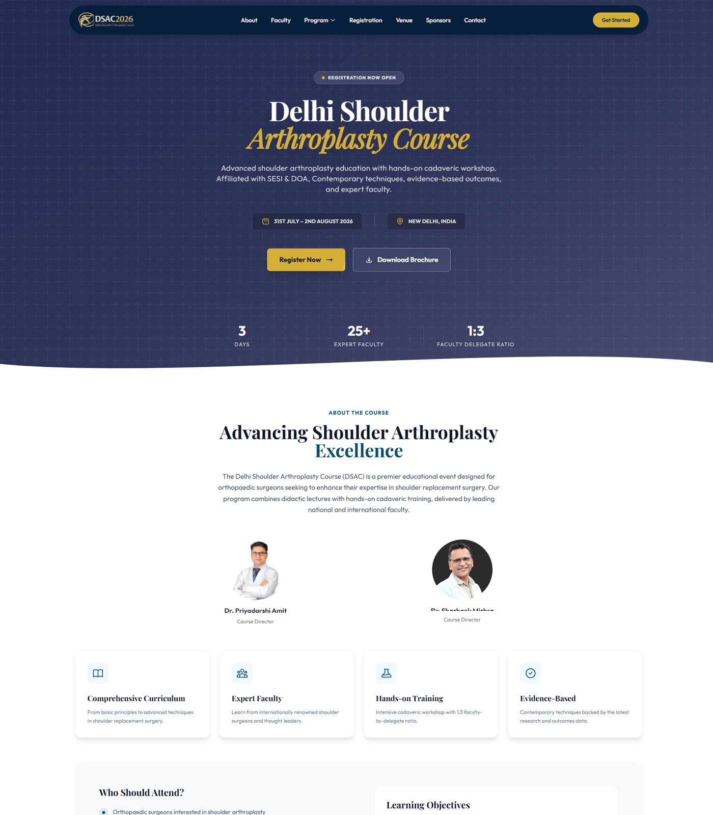 Delhi Shoulder Arthroplasty Course — medical website built by DoubleSure